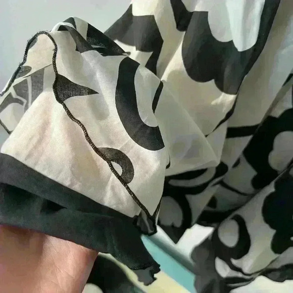 Y2K Costa Blanca Euro Summer Cotton Floral Black White Fairy Core Girl Dress XS - Picture 9 of 15